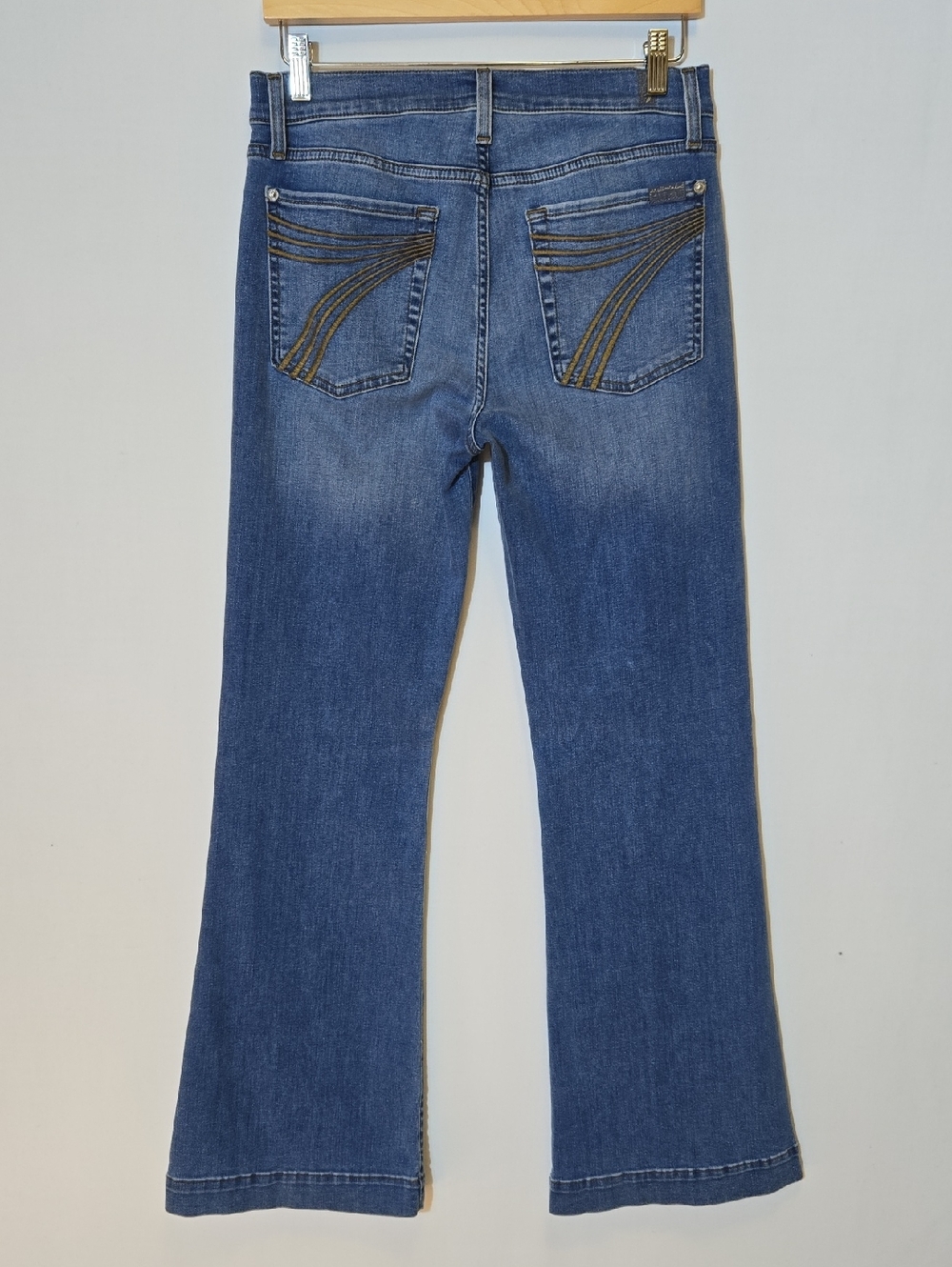 7 For All Mankind Tailorless Dojo Jeans Size 30 Sapphire Blue Wash - Picture 4 of 9